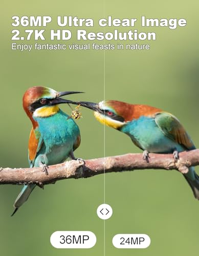 KJK Mini Trail Camera, 36MP 2.7K Game Camera,32GB Memory Card with Night Vision 0.1s Trigger Time Motion Activated 130°Wide-Angle, Waterproof Trail Cam with 2.0” HD TFT Screen - color: Dark gray