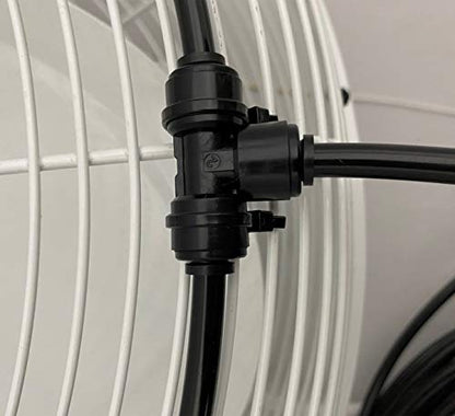 VES Moisture Resistant Outdoor Wall/Ceiling Mount Shop Fan/Industrial Basket Fan for Cooling and Ventilation (Low Pressure Misting Kit, Black) - style: Misting Kit