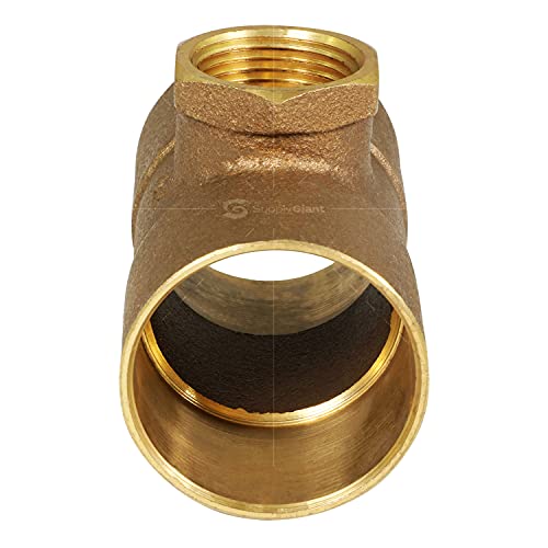 CCFT1213-NL C X C X F Cast Brass Tee Fitting with Solder Cups and Female Threaded Branch, 1-1/2" x 1-1/2" x 3/4" - size: 1-1/2" x 1-1/2" x 3/4"