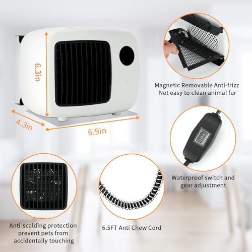 Dog House Heater with Thermostat,Wall-Mounted Dog Heater with 6.5FT Bite Proof Wire,Heaters for Dogs House with Safe Overheat Protection(2 Heating Mode200W/400W)-White - color: White