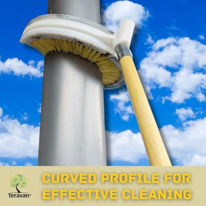 Teravan Curved Wash Brush for Exhaust Stack Pipes with Natural Tampico Fiber, Truck Cleaning Brush, Ideal Scrub Brush for Truck Exhaust Stack Pipes ((8"-10" Diameter) - size: 8"-10"