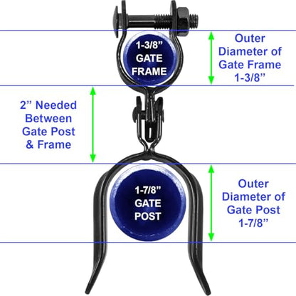 Black 1-5/8" x 2-3/8" Heavy Duty Fork Latch - Pressed Steel - Powder Coated - CASE Qty 10 - size: 1-5/8" x 2-3/8" - Case