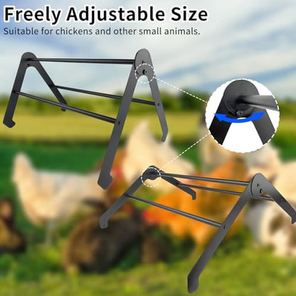Adjustable Chicken Roosting Bars for Coop & Brooder – Heavy-Duty Metal Roost Ladder, Chick Perch for Hens, Farm-Ready Roosting Bar (Black)