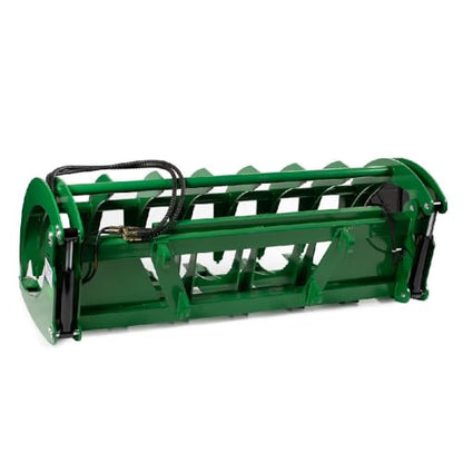 Titan Attachments Extreme Root Grapple Rake Attachment, Global Euro Connection, Heavy-Duty Rake Attachment, Twin 3,000 PSI Cylinders, Replaceable Forged Steel Teeth - size: Rake Length: 84"