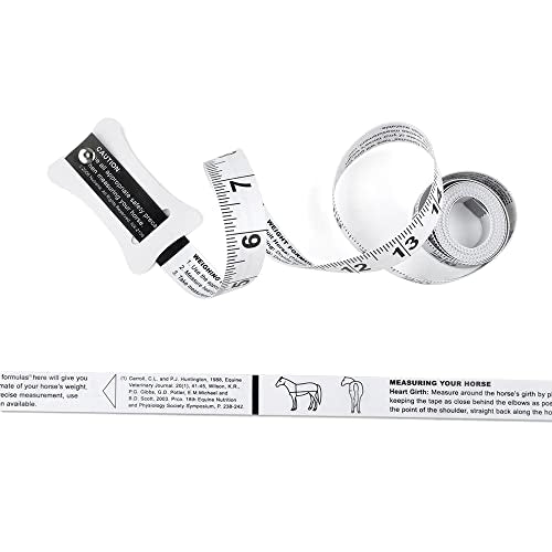 WIN TAPE PVC Horse Weight Tape Measuring for Horse and Pony Height and Weight, 84in Long (White)