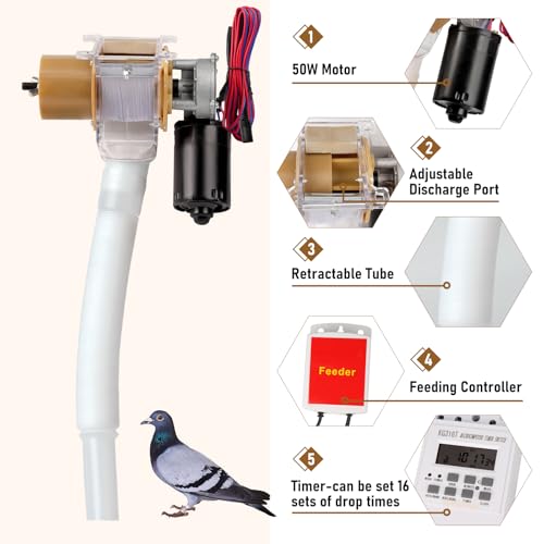 Automatic Chicken Feeder Timer and Duck Feeder, 16 Groups Timed Poultry Feeder Great for Chickens, Ducks, Geese, Pigeons, Fish, Dogs, Fish, Cats