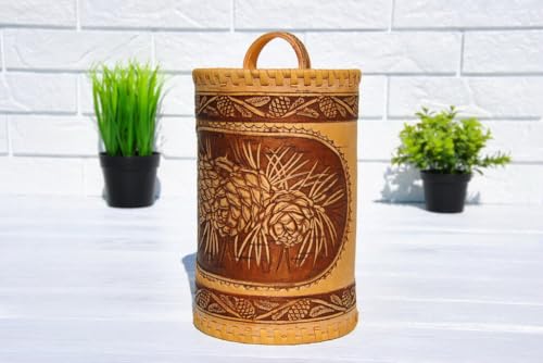 STP GOODS Birch Bark Container | Handcrafted, Natural Material, Eco-Friendly, Versatile Storage, Easy to Clean - color: Pinecones