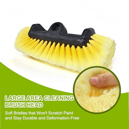 SISUPASSIE 12FT Car Wash Brush with Long Handle, 12-Inch Soft Bristle Car Cleaning Brush for Cleaning RV, Truck, Boat, Solar Panels, Yellow - color: Yellow