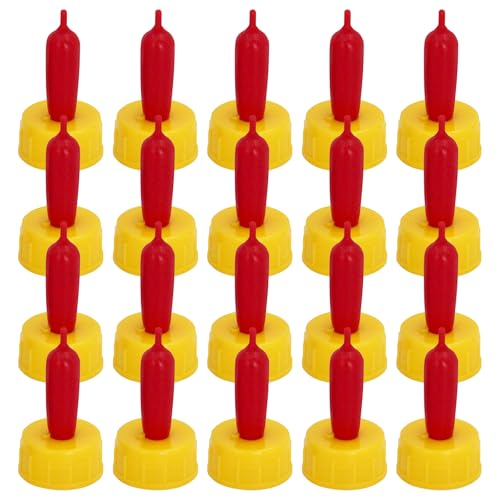 20-PCS Goat Nipples Nipple Soft Rubber Pacifier for Feeding Pup Foal Calf Small Animal Screw On Sprite Coke Soda Bottle (Yellow) - color: yellow