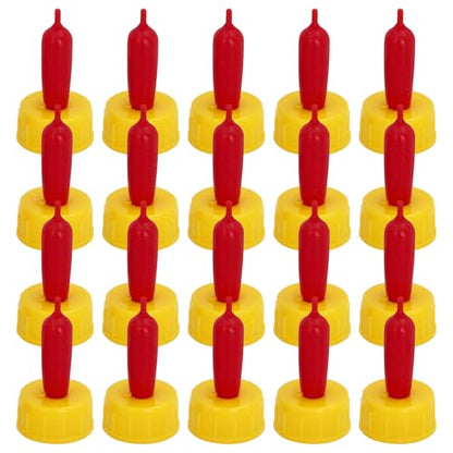 20-PCS Goat Nipples Nipple Soft Rubber Pacifier for Feeding Pup Foal Calf Small Animal Screw On Sprite Coke Soda Bottle (Yellow) - color: yellow