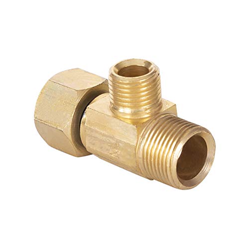 Midline Valve 73314-OM Add On Tee Fitting, Split Supply Line Outlet; No Lead; 3/8 in. FIP COMP x MIP x 1/4 in. MIP; Brass