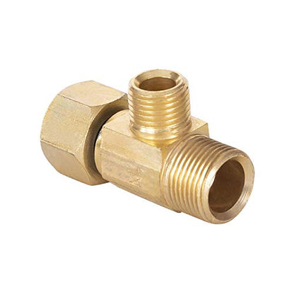 Midline Valve 73314-OM Add On Tee Fitting, Split Supply Line Outlet; No Lead; 3/8 in. FIP COMP x MIP x 1/4 in. MIP; Brass