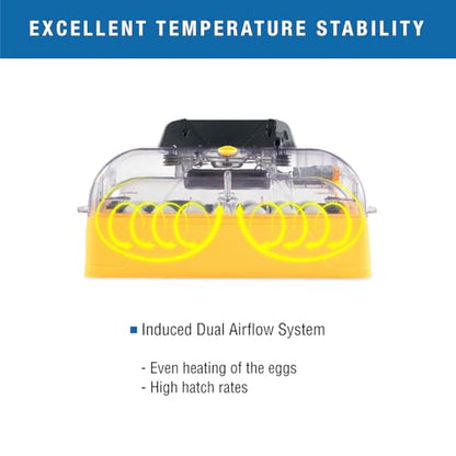 Brinsea Ovation 28 Eco Egg Incubator with Automatic Egg Turning Control, Digital Display, and Internal/External Temperature Alarms for Hatching 28 Chicken, Duck, Other Bird Eggs
