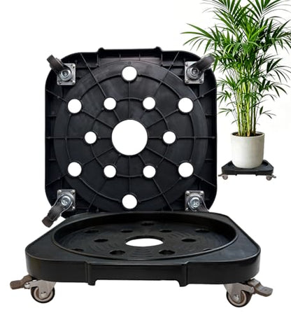 2-Pack 11" 5-Gallon Water Bottle Jug Caddy with 4 Rolling Swivel Casters - Heavy-Duty 5-Gallon Bucket Dolly & Plant Stand,(2, Black) - color: Black