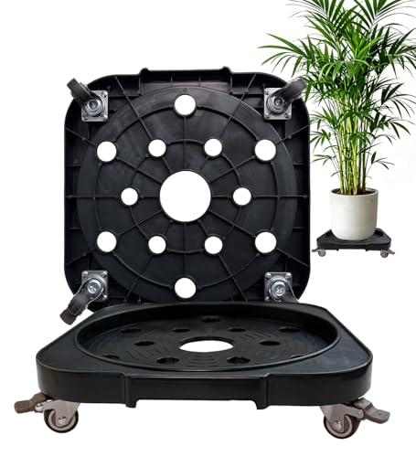 2-Pack 11" 5-Gallon Water Bottle Jug Caddy with 4 Rolling Swivel Casters - Heavy-Duty 5-Gallon Bucket Dolly & Plant Stand,(2, Black) - color: Black