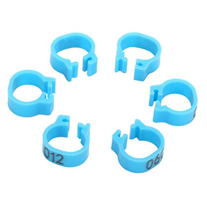 Gavigain 8mm Pigeon Leg Bands 0-100 Numbers Chicken Identification Leg Bands for Bantam Finch Dove Lovebird Coturnix Quail (Blue) - color: Blue