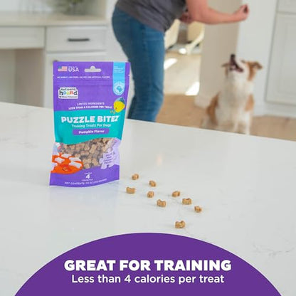 Outward Hound by Nina Ottosson Puzzle Bitez USA Made Dog Treats, Pumpkin Flavor, Bite-Sized Training Reward and Interactive Puzzle Toy Treats, 7.5oz - size: 7.5 Ounce (Pack of 1), style: Pumpkin