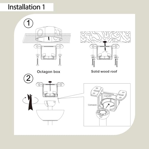 Ceiling Fan Mounting Bracket, Ceiling Fan Mounting Kit, Ceiling Fan Parts for Living Room, Bedroom