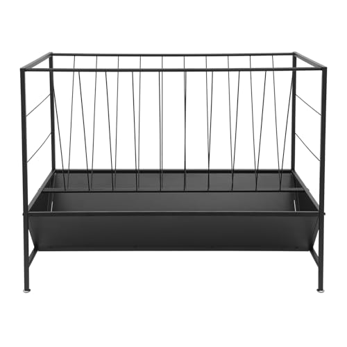 Heavy Duty 2-in-1 Livestock Feeder,Pasture Hay Feeder, Large-Capacity Hay Feed Trough with 30 Gallon Grass Rack