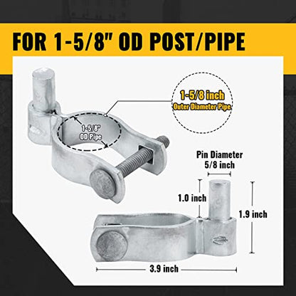 VIVIDA 1-5/8" Gate Post Hinge, Chain Link Fence Gate Hinge, for 1-5/8" OD Post/Pipe, Galvanized Steel, Chain Link Fence Hardware, 4 PCS - size: 1-5/8" (4 PCS)