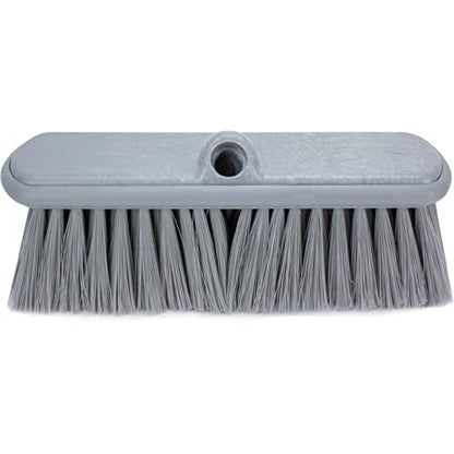 SPARTA Flo-Thru Heavy-Duty Deck Scrub Brush Nylon Bristled, Boat and Floor Scrub Broom with Protective Bumper for Floors and Large Equipment, Plastic, 9.5 Inches, Gray - color: Gray