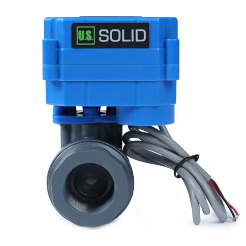 U.S. Solid 3/4 inch UPVC Motorized Ball Valve - AC 85V-265V Plastic Electrical Ball Valve with Full Port, 2 Wire Auto Return, Normally Closed - size: 3/4 inch, style: 85-265V AC