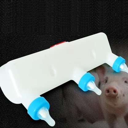 3L Plastic Animal Feeding Bottle for Baby Goats,Lambs,Piglets,Puppies,Calves | Multi-Pacifier Farm Feeder for Livestock Pets