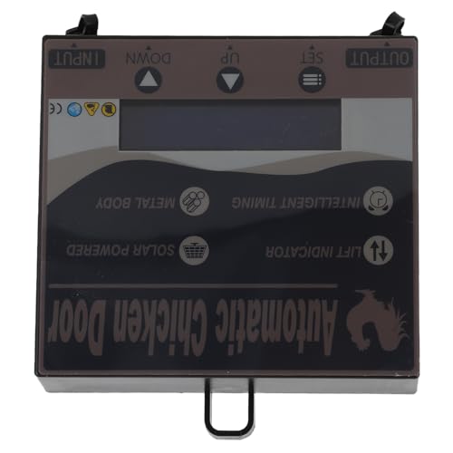 Solar Powered Automatic Chicken Coop Door with Programmable Timer Control, Iron Sheet Metal HD LED Display, Suitable for Chicken, Duck, Goose, Intelligent Curtain Equipment