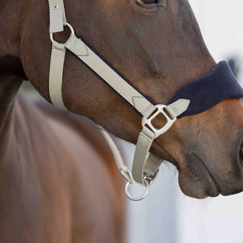 Equinavia Saga Fleece Padded Breakaway Halter - Light Olive/Black - Warmblood - color: Light Olive/Black, size: Warmblood