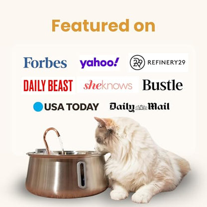The KittySpout Stainless Steel Wireless Cat Water Fountain, 4L/108oz - color: Stainless