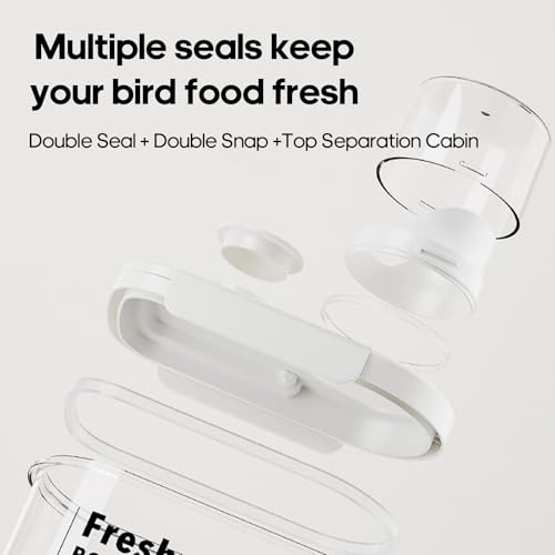 3 Qt/2.8 L Bird Seed Storage Container with Lids Airtight Measuring Cup, Bird Seed Dispenser Pet Food Container Are Used to Store Bird Food, Chicken Feed BPA Free (2.8L, Green) - color: 2.8L/Green