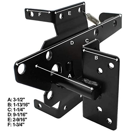 Vinyl Fence Hardware Kit - Black Gate Hinges & Latch for PVC Fencing - size: Black - Each