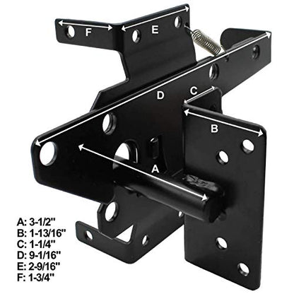 Self Closing Vinyl Fence Gate Double Gate Hardware Kit Black (for Vinyl, PVC etc Fencing) - Double Fence Gate Kit has 4 Hinges, 1 Latch, and 1 Drop Rod - size: Self Close Double Black