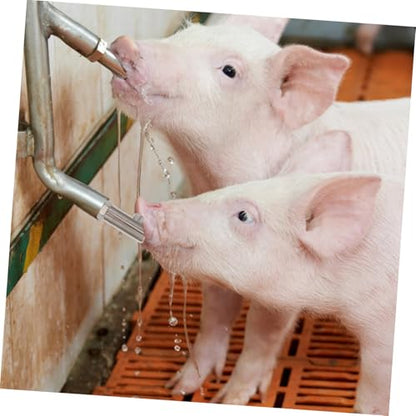 TOYANDONA -Splash Stainless Steel Pig Nipple Drinker Automatic Watering Nozzle for Heavy-Duty Livestock Waterer for Farm Use Splashproof Design for Clean Bedding