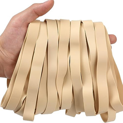 AIWOQI Rubber Bands Size 107 Heavy Duty Big Wide Rubber Band 30PCS #107 | Elastic Bands for Office Supply Trash Can File Folders Litter Box Rubber Bands (Light brown) - color: Light brown