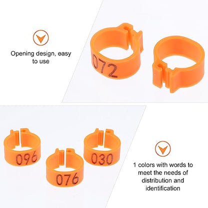 Happyyami Snap Pigeon Bands Bird Identification Rings Lightweight Leg Bands for Poultry Easy to Apply - color: Orange