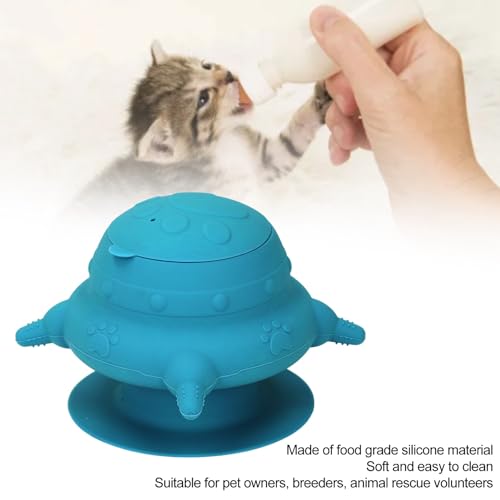 Silicone Puppy Milk Feeder 4 Nipples Small Puppy Nursing Station, Puppy Bottles Simulates Mother's Milk, Feeding Multiple Young Animals, Suitable for Pet Owners - color: Navy Blue