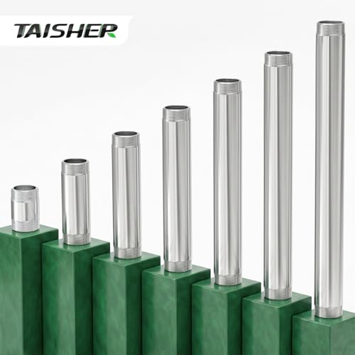 TAISHER 2PCS Stainless Steel Pipe Fittings, 3/4" NPT x 3/4" NPT Male Threaded, 6" Length Nipple Cast Pipe - size: 3/4" MNPT 2pcs