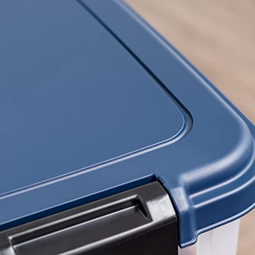 IRIS USA Airtight Dog Food Storage Container, Up to 14 lbs, Dog Cat Bird and Other Pet Food Treats Storage Bin, Dog Cat Wet Food Cans, Keep Fresh, BPA Free, Stackable, Navy - size: 14 lbs