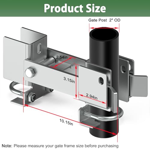 Chain Link Fence Double Gate Latch for 2" Gate Frame Chain Link Fence Gate Latch Residential Strong Arm Double Gate Latch for Metal Gate - size: For 1 5/8" thru 2" Gate Frames