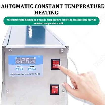 Multifunctional Piglet Milk Feeding Machine, Automatic Constant Temperature Stainless Steel Feeder with 10/14 Nipples and Sound for Lambs, Calves, and Piglets 20L - size: 20L