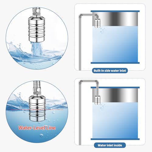 4Pcs Aquapulse Water Float Valve, 1/2Inch to 3/4Inch Stainless Steel Automatic Water Shut Off Float Valves, Auto Water Level Control System for Water Tank, Livestock Trough, Pool, Garden Hose - size: 4Pcs