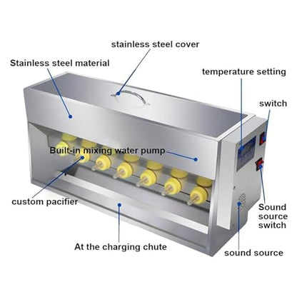 Piglet Nursing Bottle, Piglet Feeder, 10/14 Nipple, Piglet Care Station, Stainless Steel Piglet Feeder, Suitable for Piglets, Lambs,10 Heads - size: 10 heads