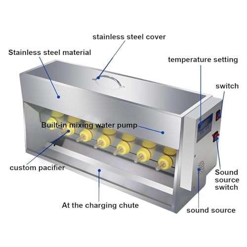 Piglet Nursing Bottle, Piglet Feeder, 10/14 Nipple, Piglet Care Station, Stainless Steel Piglet Feeder, Suitable for Piglets, Lambs,14 Heads - size: 14 heads