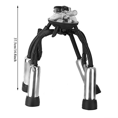 Milking Cluster, 240CC Cow Milking Claw Set, Stainless Steel Rubber Machine Replacement with Hook for Vacuum Pump Systems
