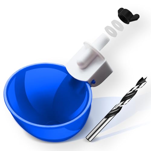16 Pack Automatic Chicken Waterer, Blue Chicken Water Feeder Cups Suitable for Various Poultry, Cup Body Deepened Double Rubber Ring No Leakage, with Mounting Hole Opener - color: Blue, size: 16-Pack