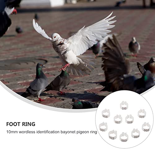 Happyyami 100pcs Pigeon Foot Bands Leg for Bird Identification Design for Racing Pigeons Parakeets and More - color: White