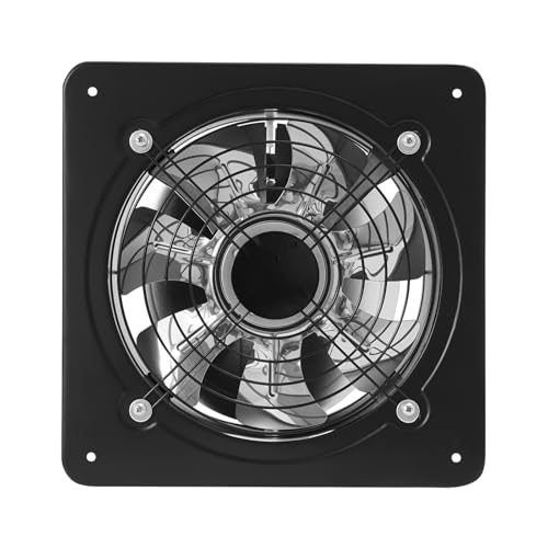 DNYSYSJ 10 Inch Through Wall Exhaust Fan, 110V 100W 2600RPM, 10” Exhaust Fan 7-Blade High Flow Dust Evacuation Fan for Kitchen Warehouse and Workshop, Black - color: Black,10 in