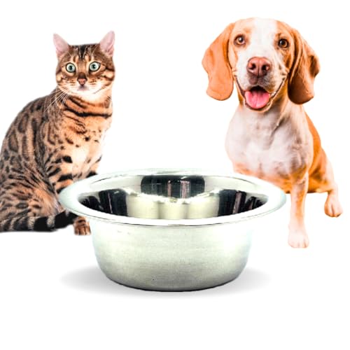 Stainless Steel Dog and Cat Bowls, Pack of 2, Replacement Bowl for Pets (14oz) - size: 14oz