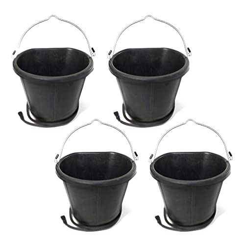 Farm Innovators FB-15R 4.5 Gallon Rubber 90 Watt Heated Bucket w/Built in Thermostat to Resist Cold (4 Pack) - color: 4.5 Gallon, size: 4 Pack